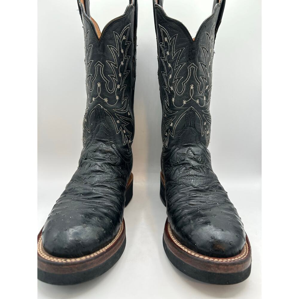 Lucchese 2000 7.5 Full Quill Ostrich Black Women’sWestern Cowgirl Boots - Picture 5 of 11